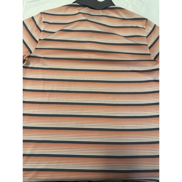 Greg Norman for Tasso Elba Play Dry Men's Striped Polo Shirt Orange Gray White M - Picture 2 of 6